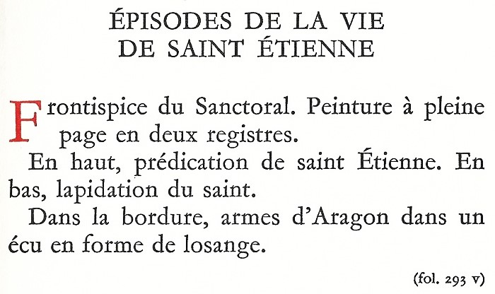 Épisodes de la Vie de Saint Étienne. Le Breviaire de Martin d'Aragon.