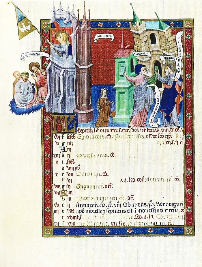 Le mois de Septembre. Le Breviaire de Martin d'Aragon.