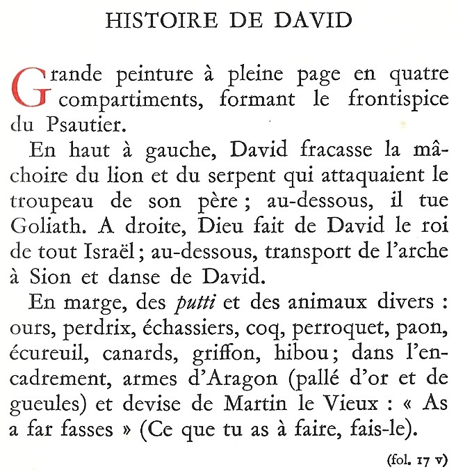Histoire de David. Le Breviaire de Martin d'Aragon.