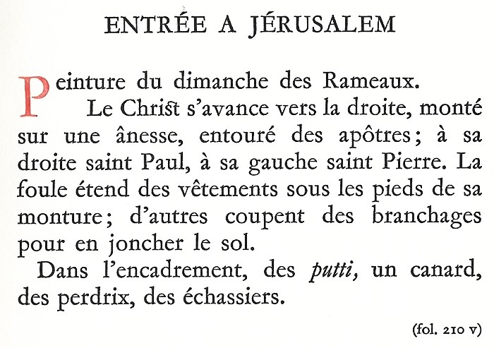 Entrée a Jérusalem. Le Breviaire de Martin d'Aragon.