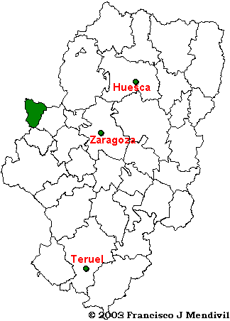 Location map of the region Comarca Tarazona y el Moncayo within Aragón