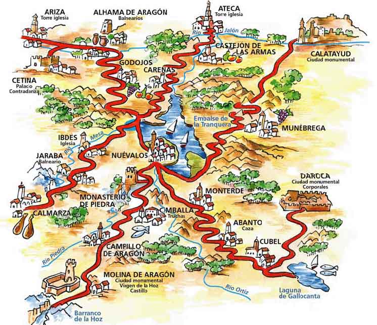 Carte des environs de Nuévalos