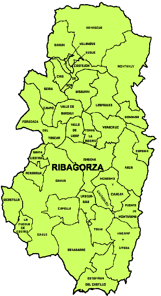 Carte Detalle Comarca Ribagorza
