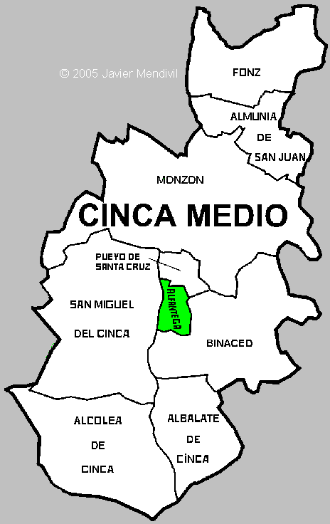 carte Municipalité Alfantega dans Comarca Cinco Medio