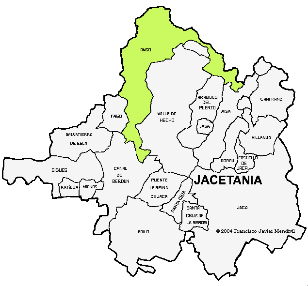 Municipalité de Ansó dans Comarca de la Jacetania