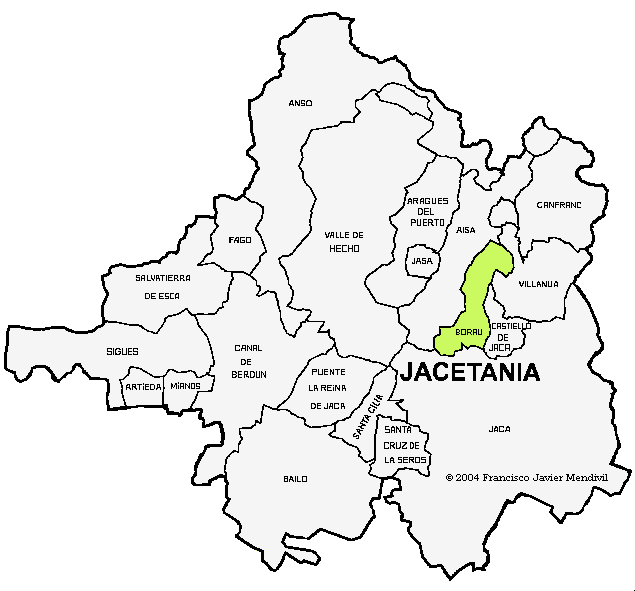 Municipalité Borau dans la Region la Jacetania. Municipalité Borau dans la Region la Jacetania