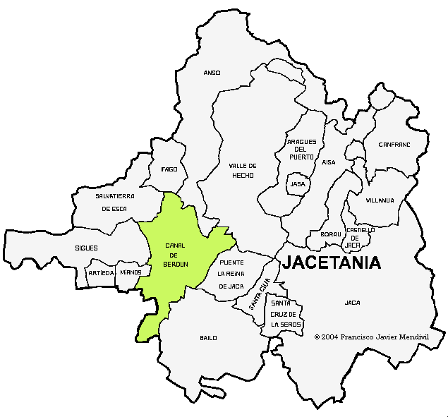 Municipalité Canal de Berdun dans la Region la Jacetania