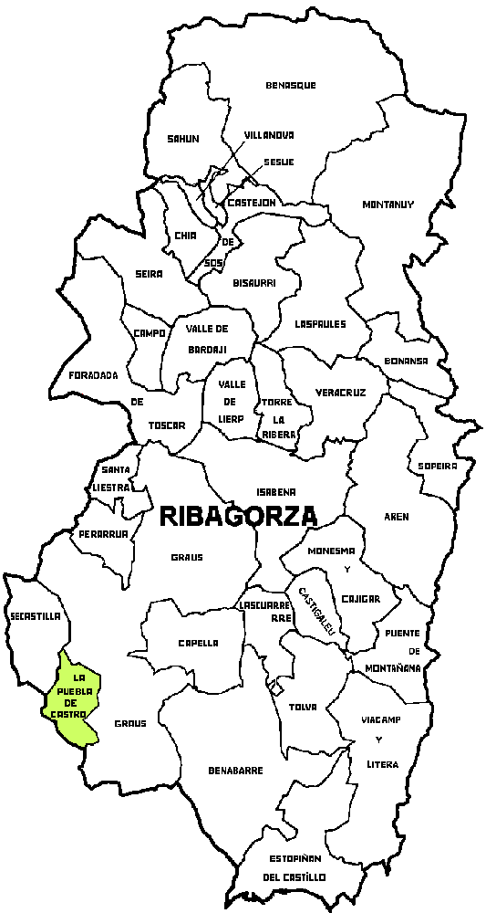 Municipalité La Puebla de Castro dans la région Comarca De La Ribagorza Municipalité La Puebla de Castro dans la région Comarca de la Ribagorza
