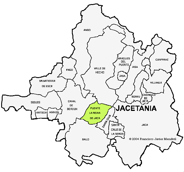 Municipalité Puente La Reina de Jaca dans la région Comarca de la Jacetania Municipalité Puente La Reina de Jaca dans la Région la Jacetania