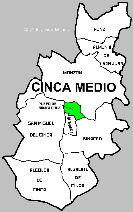 Municipalité Pueyo de Santa Cruz dans la région Comarca Cinca Medio