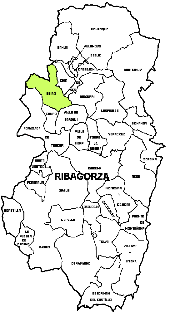 Municipalité Seira dans la région Comarca Ribagorza