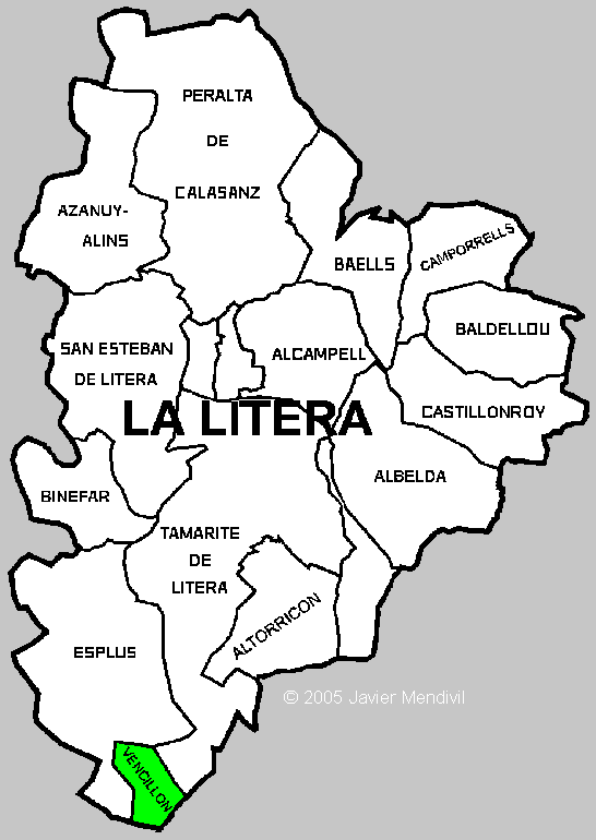 Municipality Vencillon within Comarca La Litera/ La Llitera Municipality Vencillon within Comarca de La Litera/ La Llitera