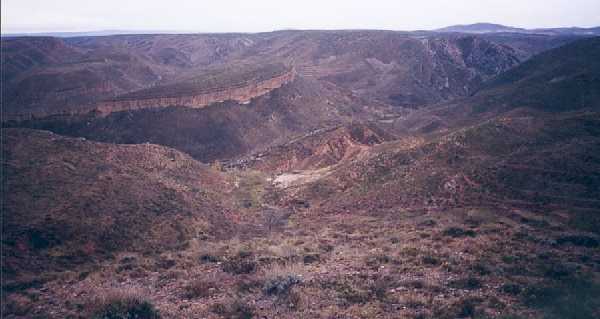 Ravines between Cortes de Aragon and Josa