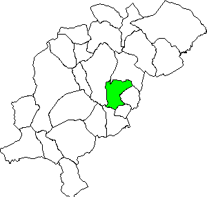 Carte Municipalite Rubielos de Mora dans la région Comarca Gudar-Javalambre