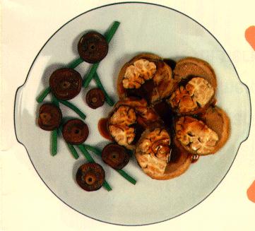 Ternasco d'Aragon. Steaks avec cervelle et champignons