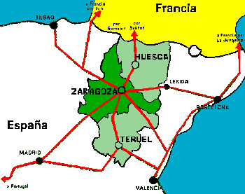 Carte situation Province Zaragoza dans Aragon Carte situation Province Zaragoza dans Aragon