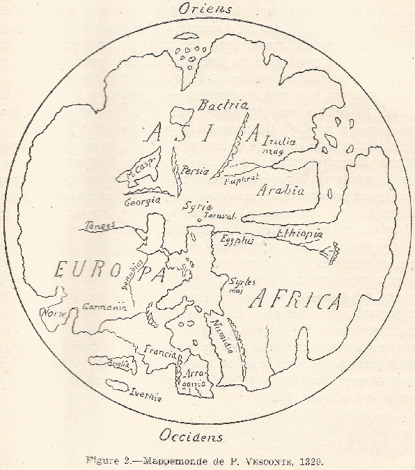 Figure 2. Mappemonde de P. Vesconte. 1320