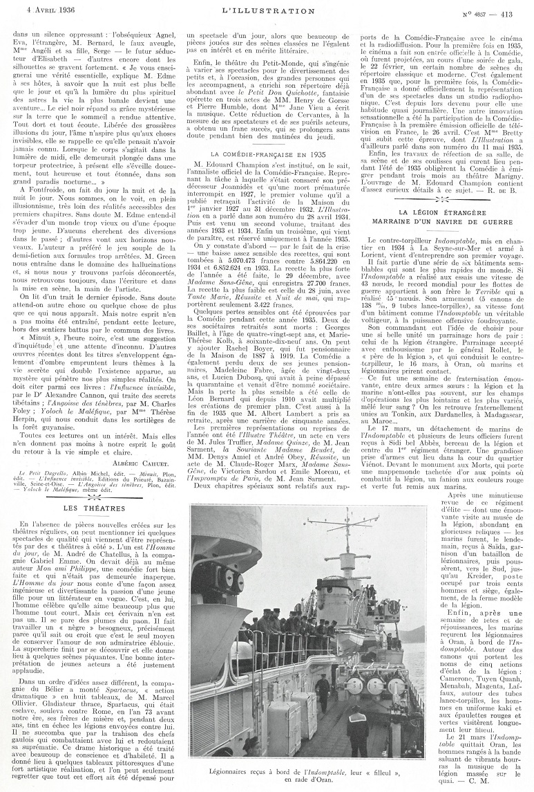 L'Illustration 4857 - 4 avril 1936 411