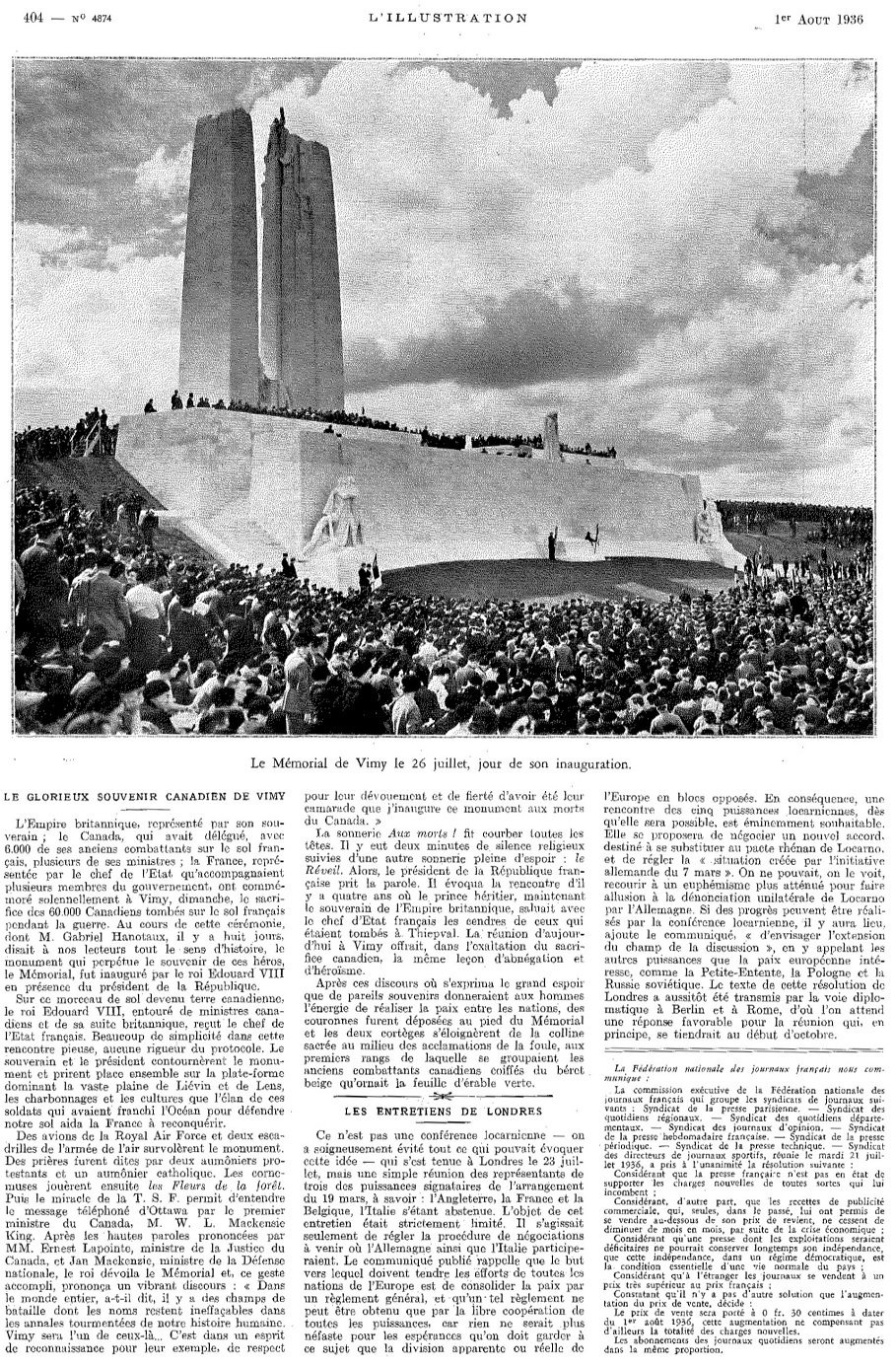 L'Illustration 4874 - 1 août 1936 pag. 404