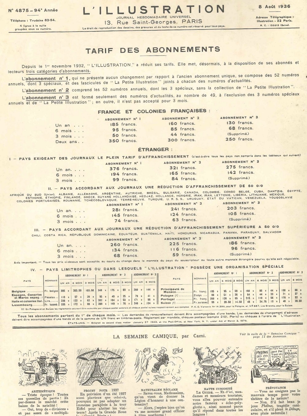L'Illustration 4875 - 8 août 1936