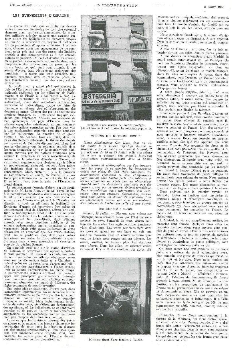 L'Illustration 4875 - 8 août 1936 pag. 430