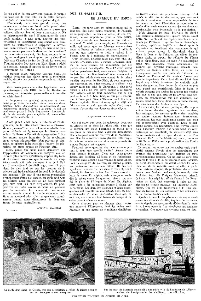 L'Illustration 4875 - 8 août 1936 pag. 439