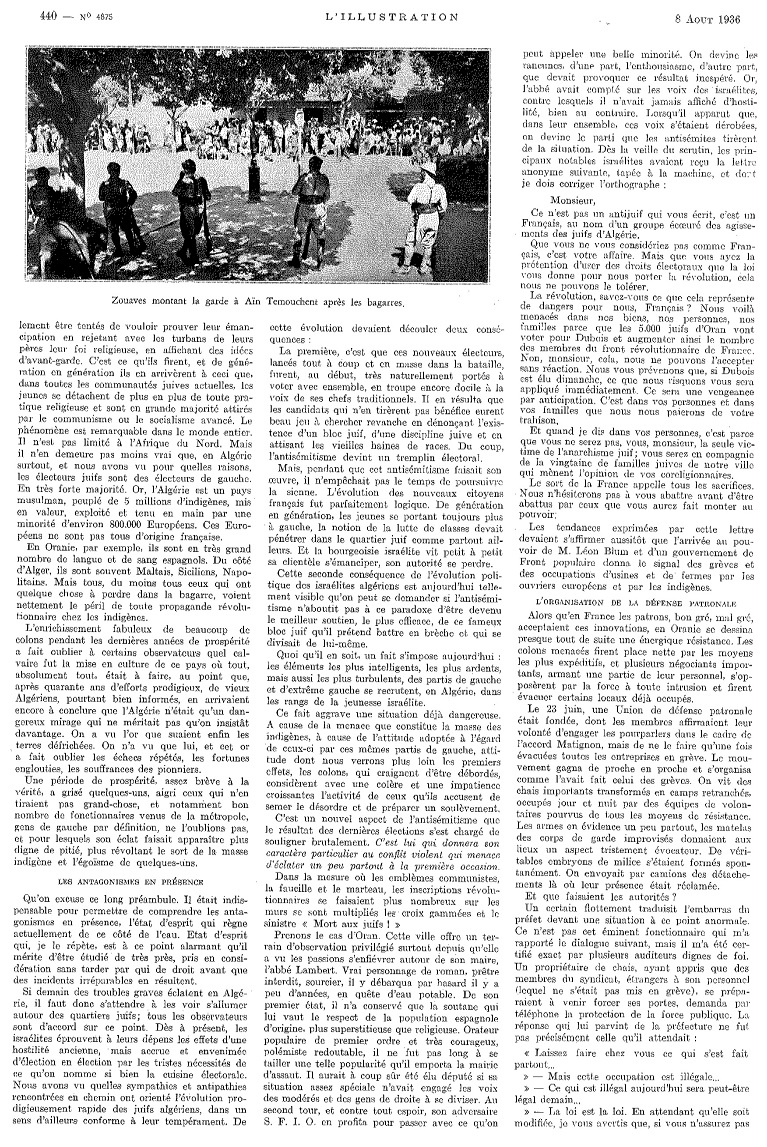 L'Illustration 4875 - 8 août 1936 pag. 440
