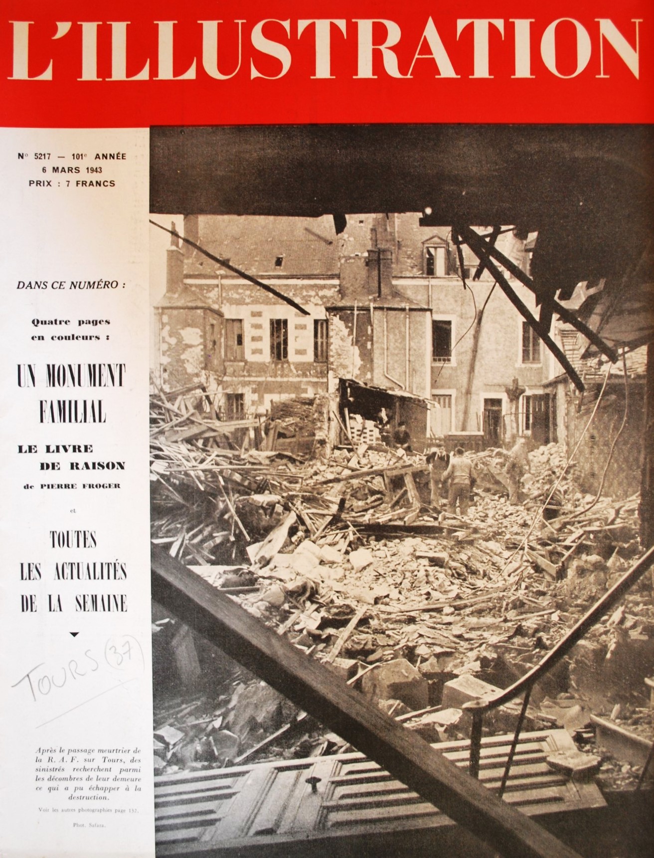 L'Illustración 6 mars de 1943. 5217. Coverture